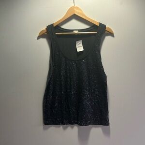 J Crew Black Sequin Tank Top